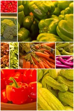 Vegetable Collage Stock Photos