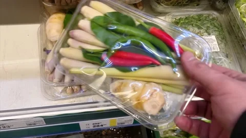 Vegetable components for traditional thailand tom yum soup Stock Footage 170667233