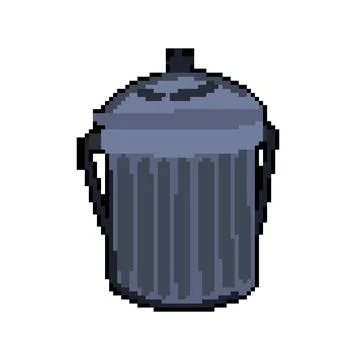 Vegetable compost bin pixel art vector illustration Stock Illustration