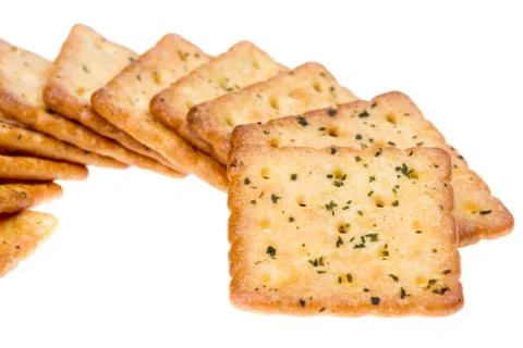 Vegetable crackers isolated on white 스톡 사진