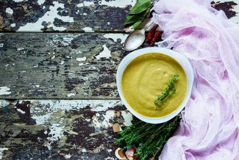 Vegetable cream soup Stock Photos