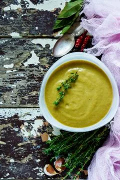 Vegetable cream soup Stock Photos