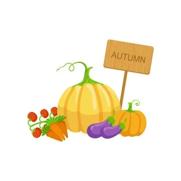 Vegetable Crops As Autumn Attribute Stock Illustration