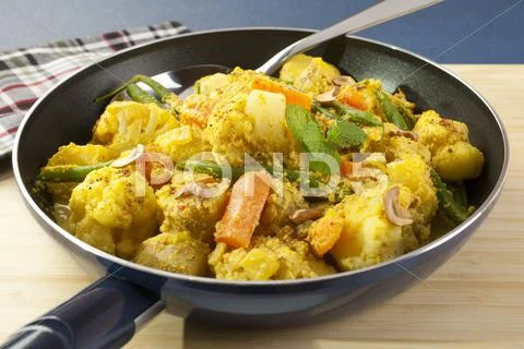 Vegetable curry indian food meal cuisine vegetarian Stock Photos