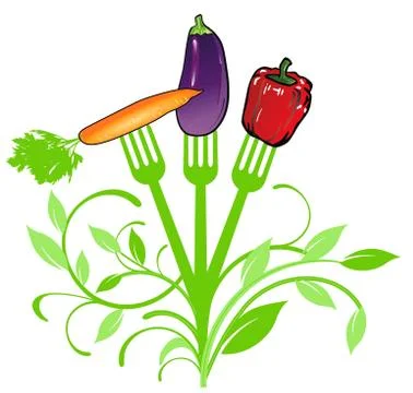 Vegetable cutlery Stock Illustration