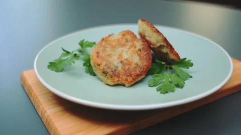 Vegetable cutlets from cabbage without meat Stock Footage 252534540