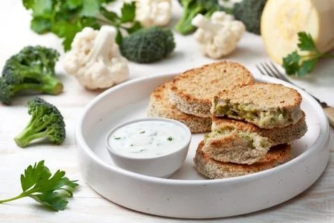 Vegetable cutlets Stock Photos