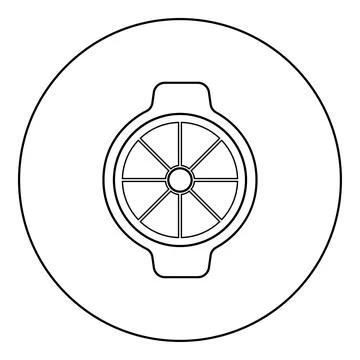 Vegetable cutter dicer hand cut equipment knife icon in circle round black .. Stock Illustration