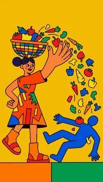 Vegetable Delivery Mishap Stock Illustration