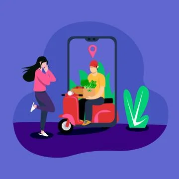 Vegetable delivery vector illustration concept Illustrazione stock