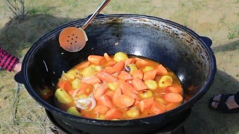 The vegetable dish is cooked Stock Footage 245365734
