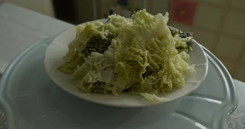Vegetable dish on the table - rotate movement Stock Footage 129164159