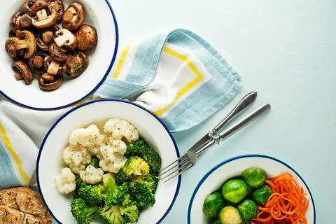Vegetable dishes with cooked vegetables Stock Photos