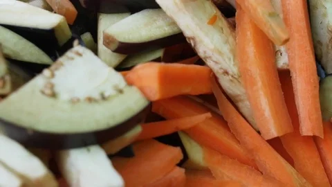 Vegetable dishes in cooking process Stock Footage 82294588
