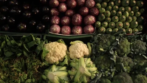 Vegetable display Stock Footage 77698494