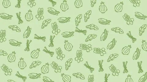 Vegetable doodles create a charming pattern of various green vegetables Video stock 334368249