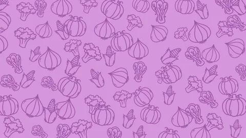 Vegetable doodles form a delightful repeating pattern showcasing fresh vegetable Video stock 334368248