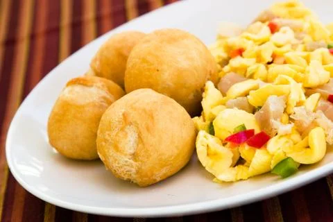 Vegetable dumpling with saltfish Stock-Fotos