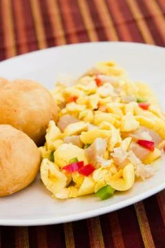 Vegetable dumpling with saltfish Stock Photos