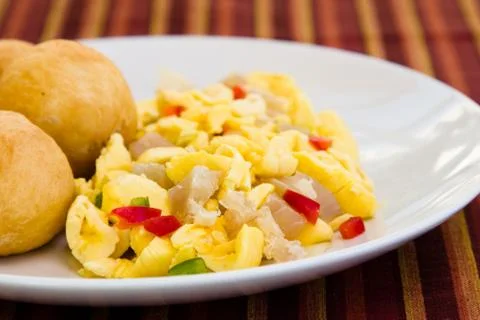 Vegetable dumpling with saltfish Stock Photos