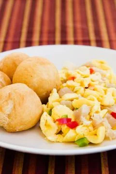 Vegetable dumpling with saltfish Stock Photos