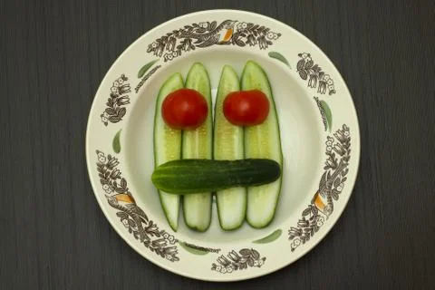 Vegetable face Stock Photos
