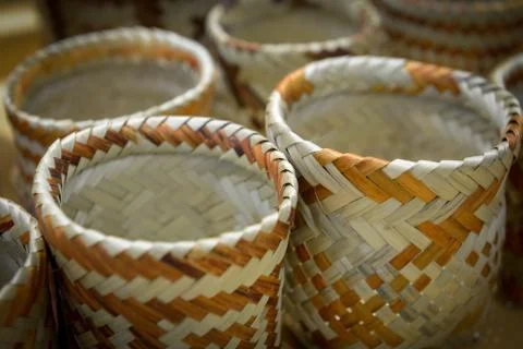 Vegetable fiber handicraft made by Guarani aborigines Stock Photos
