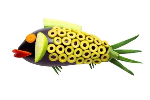 Vegetable fish. Stock Photos