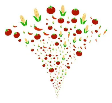 Vegetable Fountain Stream Stock Illustration