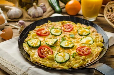 Vegetable frittata Stock Photos