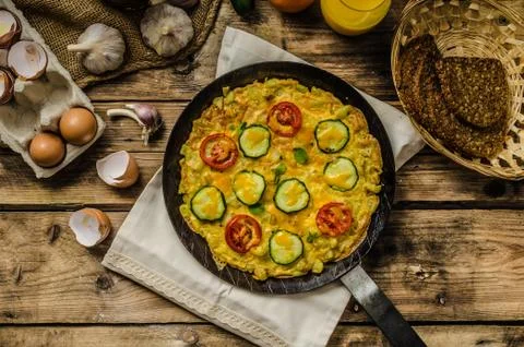 Vegetable frittata Stock Photos