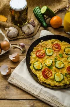 Vegetable frittata Stock Photos