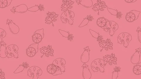 Vegetable Garden Delight - A Seamless Pattern of Fresh Produce. Stock Footage 321849556