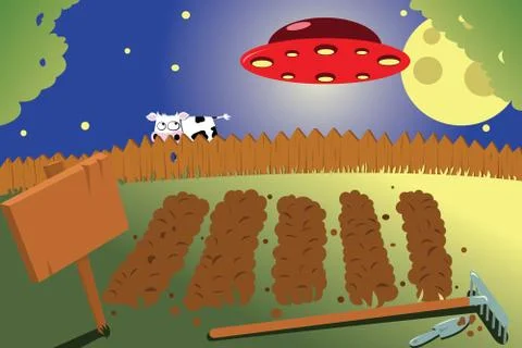 Vegetable garden by night Stock Illustration