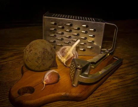 Vegetable grater with boiled beetroot Stock Photos