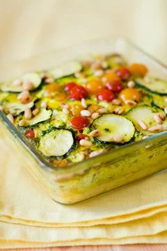 Vegetable gratin(quiche) Stock Photos