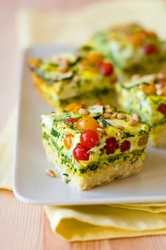 Vegetable gratin(quiche) Stock Photos