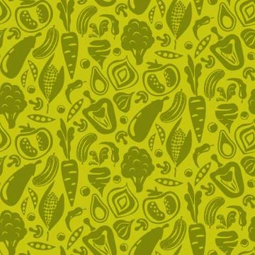 Vegetable green seamless background. Stockillustratie