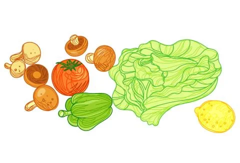 Vegetable Hand Drawn Illustration Stock Illustration
