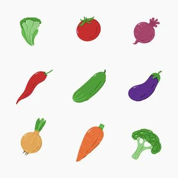 Vegetable hand drawn vector illustration Stock Illustration