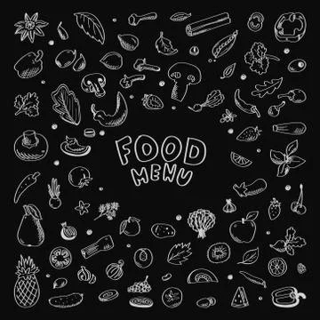 Vegetable hand drawn vintage vector illustration. Farm Market poster. Vegetar Stock Illustration