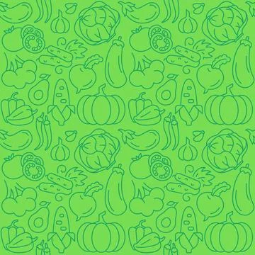 Vegetable harvest abstract seamless pattern Stock Illustration