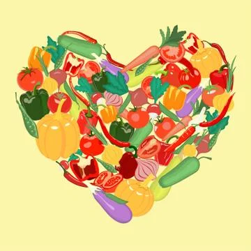 Vegetable heart. Vector illustration Stock Illustration