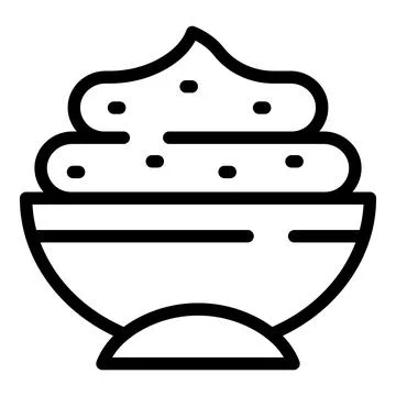 Vegetable hummus icon outline vector. Top bread Stock Illustration