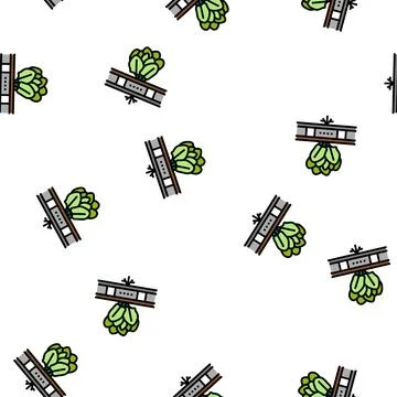 Vegetable hydroponics water irrigation vector seamless pattern Stock Illustration