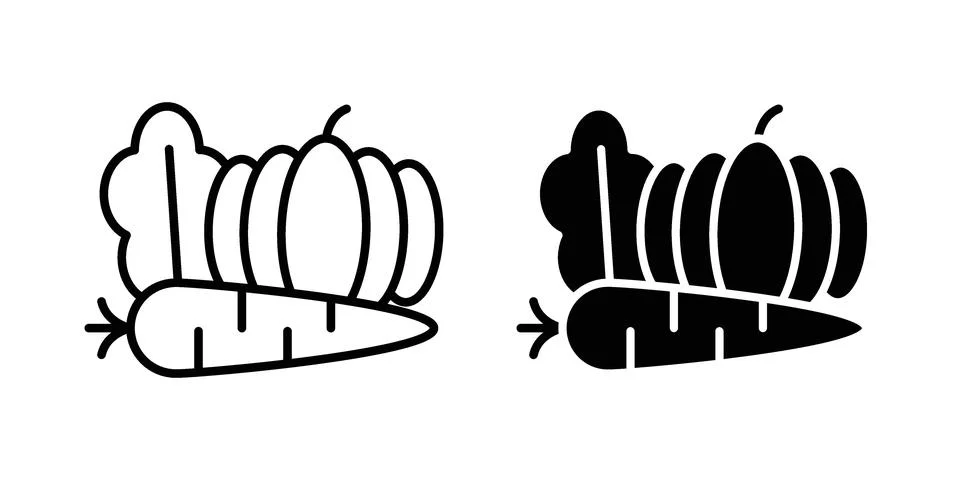 Vegetable icon or illustration vector symbols Stock Illustration