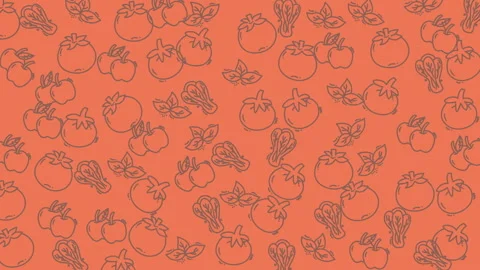 Vegetable icon random pattern loop background animation Stock Footage 318582533