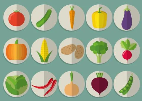 Vegetable icon set. the image of vegetables symbol イラスト素材