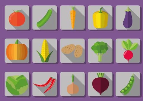 Vegetable icon set. the image of vegetables symbol イラスト素材