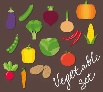 Vegetable icon set. the image of vegetables symbol Stockillustratie